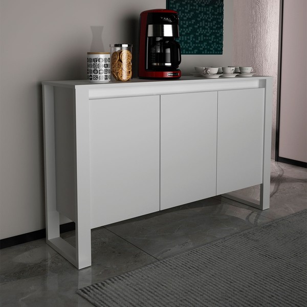 Armário para Escritório Horizontal 3 Portas Me4147 Branco - Tecno Mobili