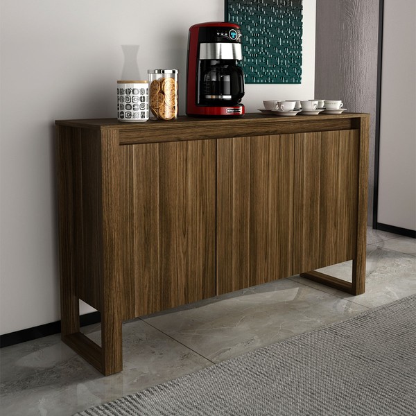 Armário para Escritório Horizontal 3 Portas Me4147 Nogal - Tecno Mobili