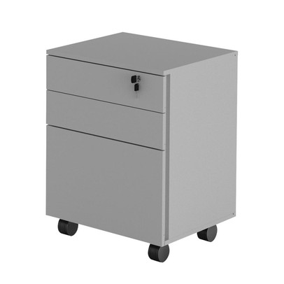 Gaveteiro com Rodízios 3 Gavetas com Chave Me4148 Branco - Tecno Mobili