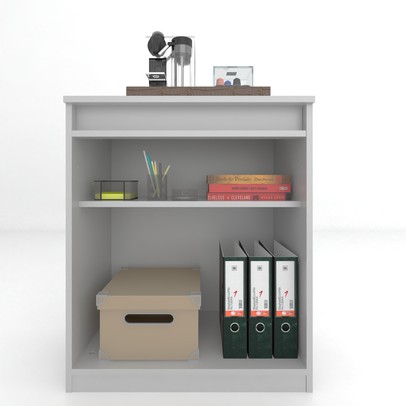 Armário para Escritório Baixo 2 Portas com Chave Me4149 Branco - Tecno Mobili