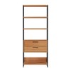 Estante para Livros 2 Gavetas 100% Mdf E91 Freijó/Preto Fosco - Dalla Costa