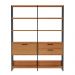 Estante para Livros 1 Porta 2 Gavetas 100% Mdf E92 Freijó/Preto Fosco - Dalla Costa