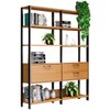 Estante para Livros 1 Porta 2 Gavetas 100% Mdf E92 Freijó/Preto Fosco - Dalla Costa