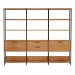 Estante para Livros 2 Portas 2 Gavetas 100% Mdf E93 Freijó/Preto Fosco - Dalla Costa