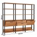 Estante para Livros 2 Portas 2 Gavetas 100% Mdf E93 Freijó/Preto Fosco - Dalla Costa