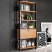 Estante para Livros 1 Porta 100% Mdf E95 Freijó/Preto Fosco - Dalla Costa