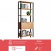 Estante para Livros 1 Porta 100% Mdf E95 Freijó/Preto Fosco - Dalla Costa