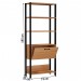 Estante para Livros 1 Porta 100% Mdf E95 Freijó/Preto Fosco - Dalla Costa