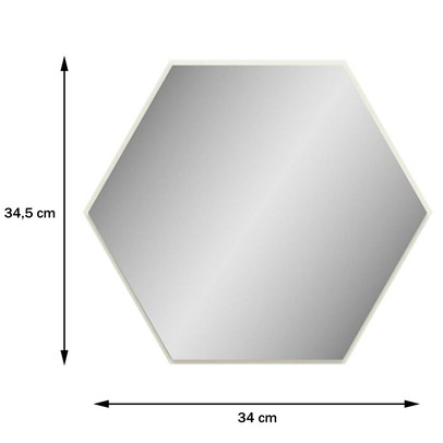 Espelho Hexágono 100% Mdf Es1 34,5 Cm Of White - Dalla Costa