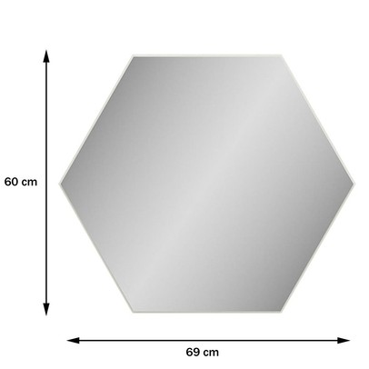 Espelho Hexágono 100% Mdf Es3 69 Cm Of White - Dalla Costa