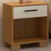 Mesa de Cabeceira 1 Gaveta 100% Mdf W343 Freijó/Off White - Dalla Costa