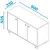 Balcão Buffet 3 Portas Bho 25-06 Branco - Brv Móveis