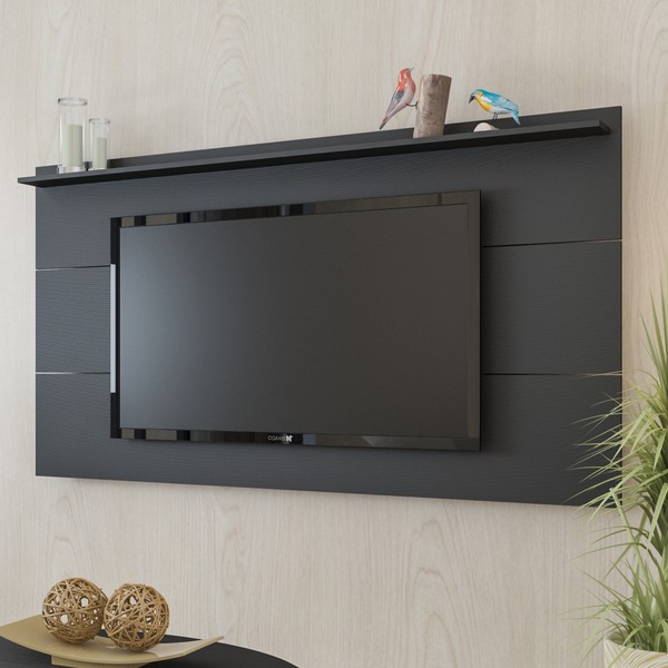 Painel para TV Até 60 Polegadas Slim Preto C/ Suporte para TV - Artely