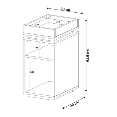 Mesa de Canto Olivia 3 Nichos Branco - Artely