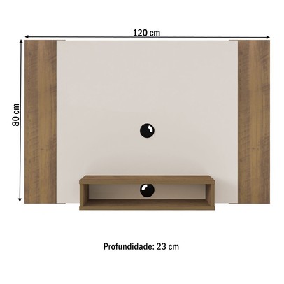 Painel para TV Até 42 Polegadas Cine Flex C/ Suporte para TV Off White/Pinho/Ripado - Artely