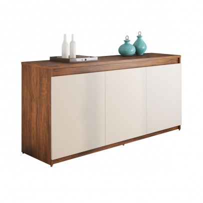 Balcão Buffet 3 Portas Camaro Cedro/Off White - Viero Móveis