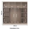 Guarda-Roupa Casal Ele e Ela 8 Portas 8 Prateleiras Malbec Bege - Decibal Móveis