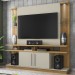 Estante para TV Até 60 Polegadas York com Led Cinamono/Off White - Bechara Móveis