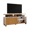 Rack para TV Até 52 Polegadas 1 Porta Topázio Ripado 3d Cinamomo/Off White - Móveis Bechara