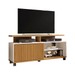 Rack para TV Até 52 Polegadas 1 Porta Topázio Ripado 3d Cinamomo/Off White - Móveis Bechara