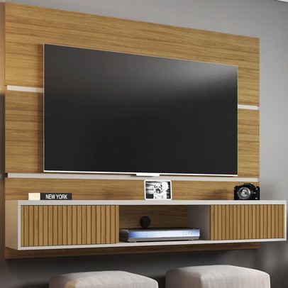 Painel para TV Até 60 Polegadas 2 Portas âmbar Cinamomo/Off White - Móveis Bechara