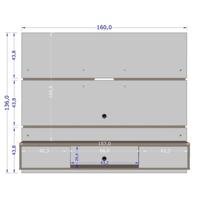 Painel para TV Até 60 Polegadas 2 Portas âmbar Off White/Cinamomo - Móveis Bechara