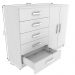 Cômoda 2 Portas 5 Gavetas Noruega 29100 Branco - Pnr Móveis