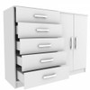 Cômoda 2 Portas 5 Gavetas Noruega 29100 Branco - Pnr Móveis
