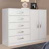 Cômoda 2 Portas 5 Gavetas Noruega 29100 Branco - Pnr Móveis