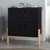 Mesa de Cabeceira 2 Gavetas com Pés Bcr 11 Preto/Pinus Claro - Brv Moveis