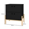 Mesa de Cabeceira 2 Gavetas com Pés Bcr 11 Preto/Pinus Claro - Brv Moveis