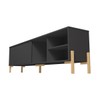 Rack para TV Até 50 Polegadas 1 Porta 3 Nichos Br 51 Preto/Pinus Claro - Brv