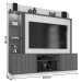 Estante para TV Até 65 Polegadas com Led 2 Portas Sinamomo/Off-White - Bechara