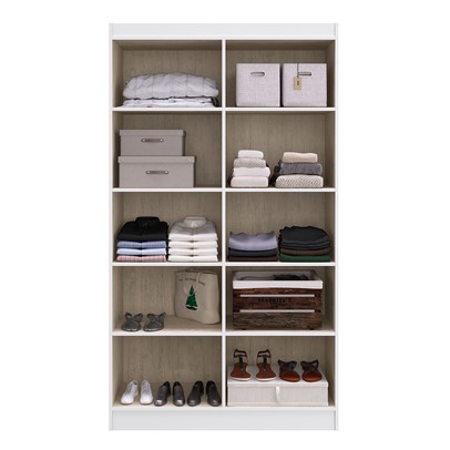 Guarda-Roupa Solteiro 4 Portas Lyon 8 Prateleiras 40468 Branco - Pnr Móveis