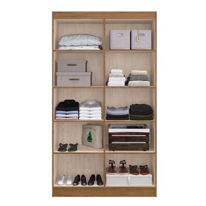 Guarda-Roupa Solteiro 4 Portas Lyon 8 Prateleiras 40466 Off/White - Pnr Móveis