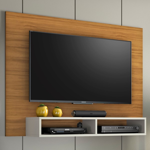 Painel para TV Até 49 Polegadas Eros Off White/Freijó Trend - Notavel