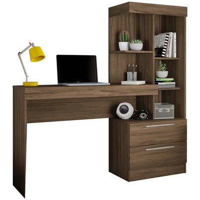 Mesa para Computador 2 Gavetas Nt2010 Nogal Trend - Notavel