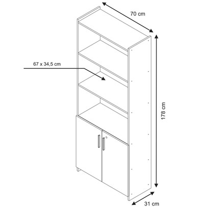 Armário para Escritório 2 Portas 56118 Nogal Trend- Notavel