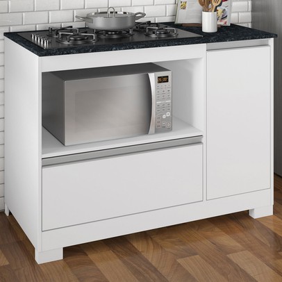 Balcão de Cozinha 110,6 Cm 1 Porta 1 Gaveta Nt 3050 Branco/Gran - Notavel