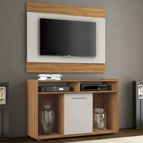 Rack com Painel para TV Até 43 Polegadas Shows Freijó Trend/Off White - Notave