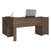 Mesa para Escritório 2 Portas 3 Gavetas Nt 2005 Nogal Trend - Notavel