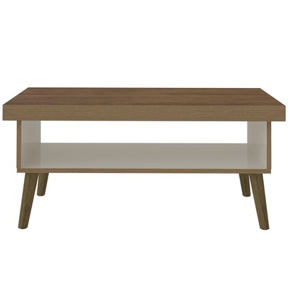 Mesa de Centro Lucca com Nicho Pinho/Off White - Artely