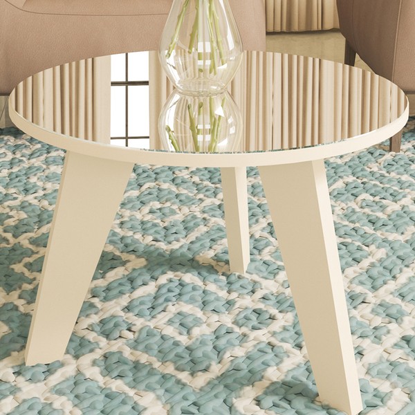 Mesa de Centro Espanha com Espelho Off White - Artely