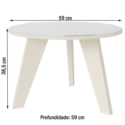 Mesa de Centro Espanha com Espelho Off White - Artely