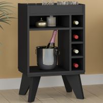 Bar Adega Drink com Nichos Preto - Artely