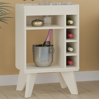 Bar Adega Drink com Nichos Off White - Artely