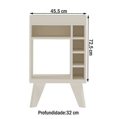 Bar Adega Drink com Nichos Off White - Artely
