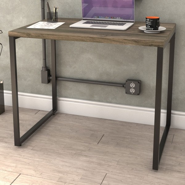 Mesa Escrivaninha Kuadra Carvalho Dark - Compace