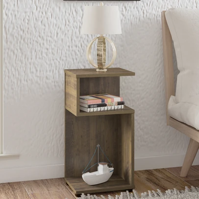 Mesa de Canto Toy 2 Nichos Pinho - Artely