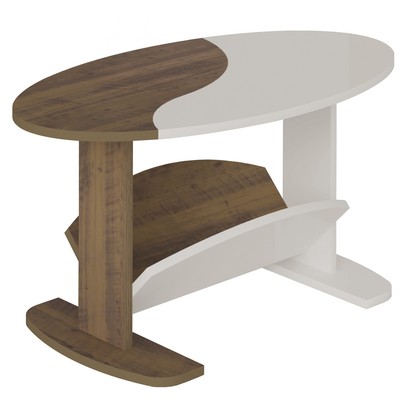 Mesa de Centro Isis com Nicho Pinho/Off White - Artely